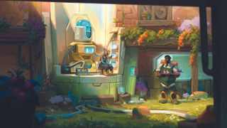 digital art showing a cosy impressionist town scene