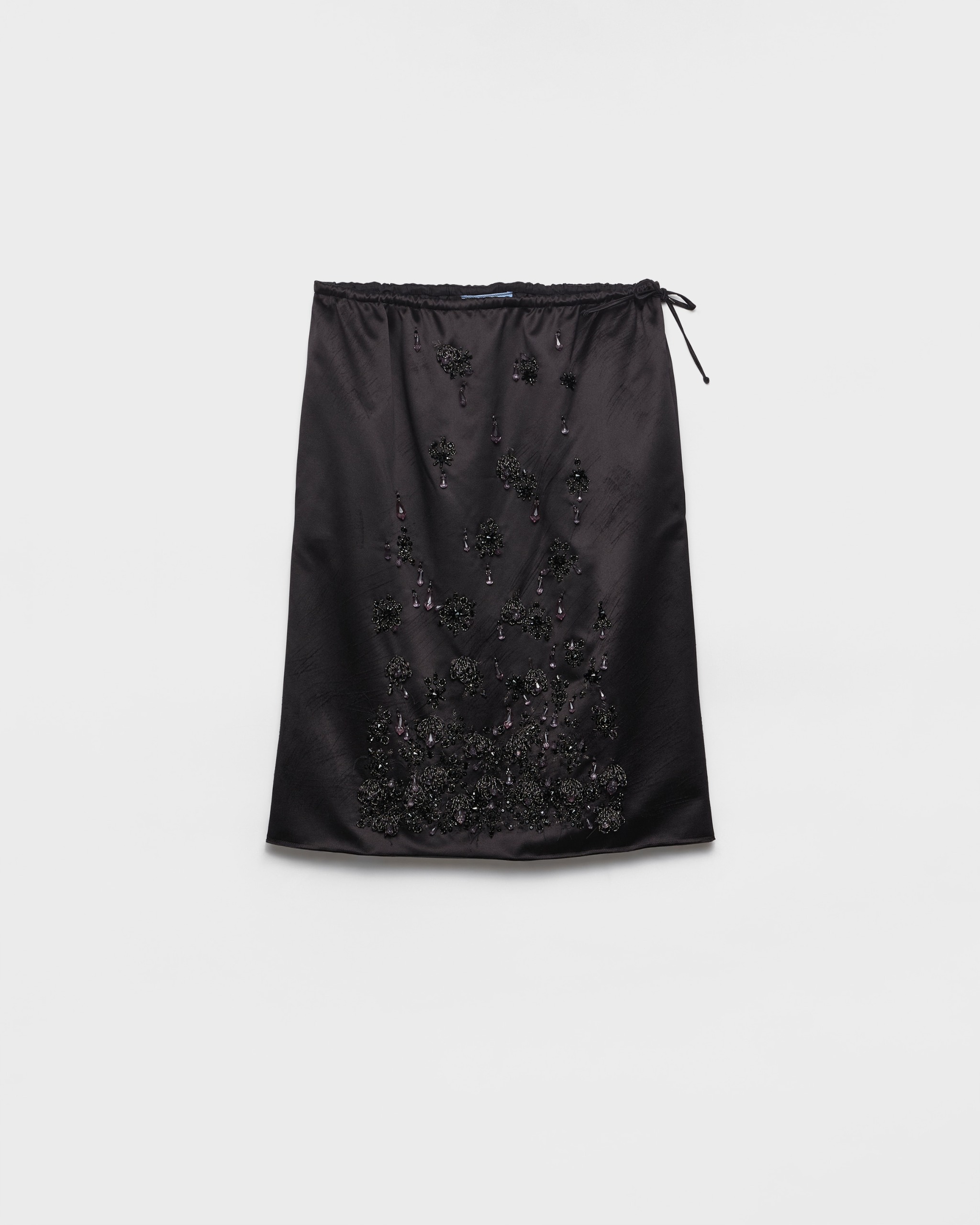 Satin Skirt With Embroidery