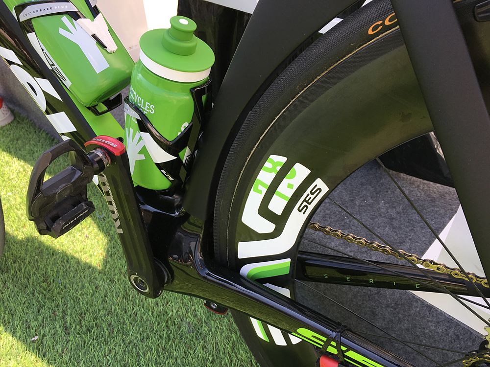 Most riders at Dimension Data are racing on these extra deep rims from Enve