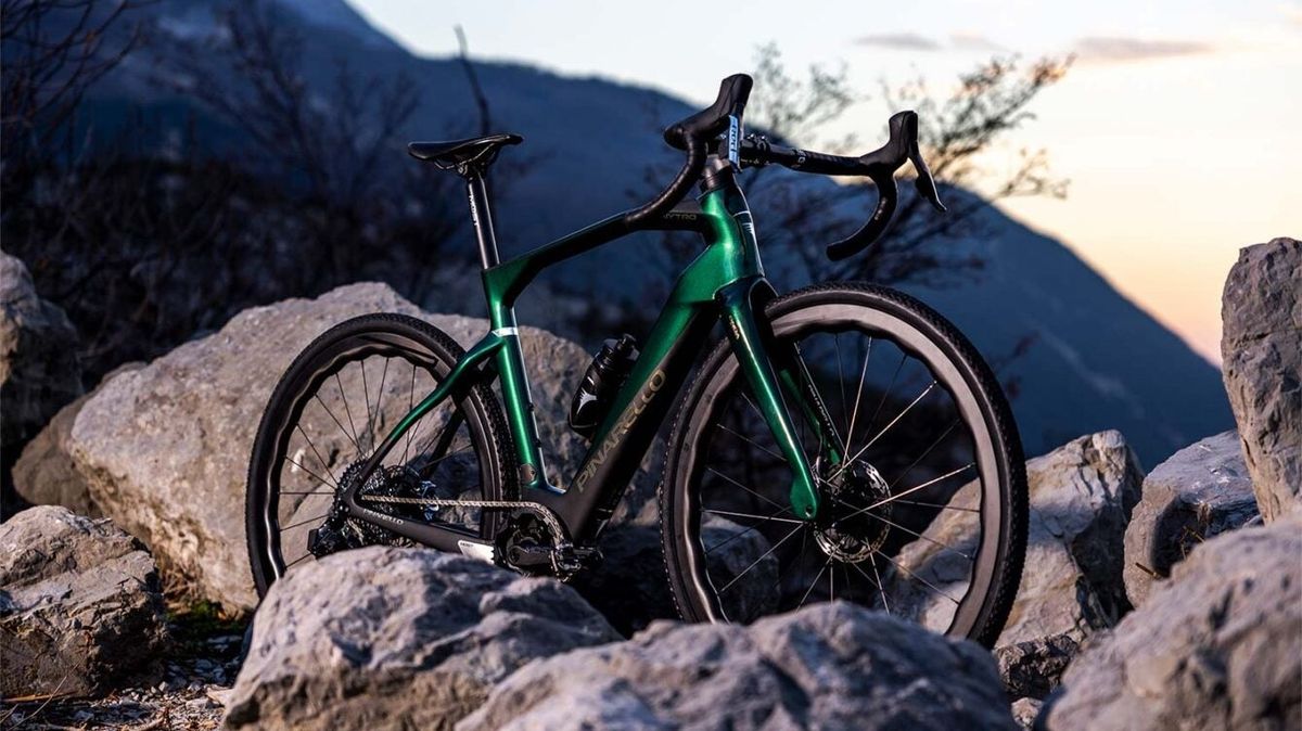 Pinarello Nytro Gravel E9 bike on mountain trail