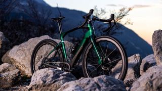 Pinarello Nytro Gravel E9 bike on mountain trail