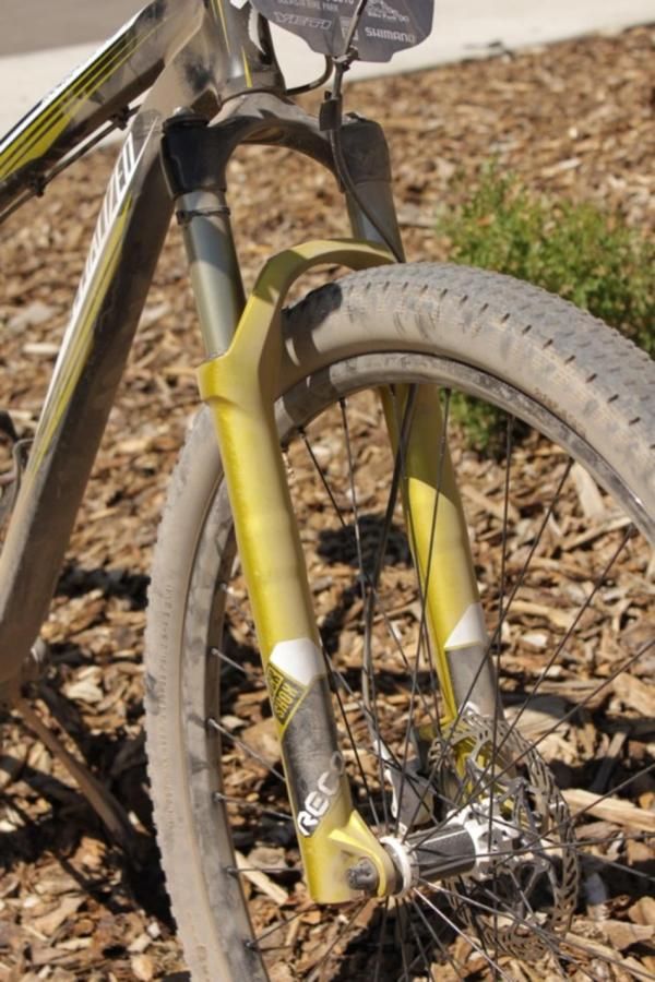 An 80mm RockShox Recon Gold R 29er fork adorned the front of Overend's ride.