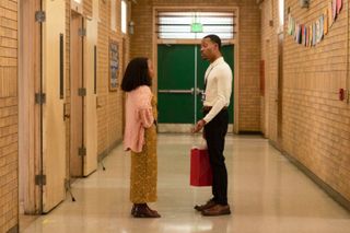 QUINTA BRUNSON as Janine and TYLER JAMES WILLIAMS as Gregory in Abbott Elementary