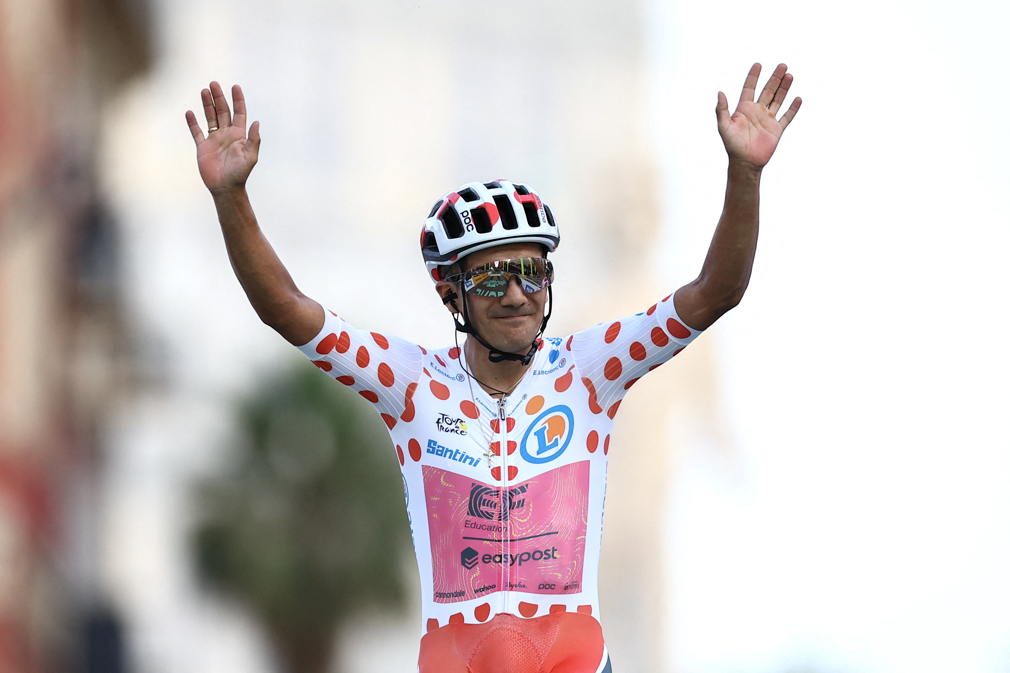 Carapaz was EF's top points scorer in 2024, with a stage win and polka-dot jersey at the Tour and fourth overall at the Vuetla