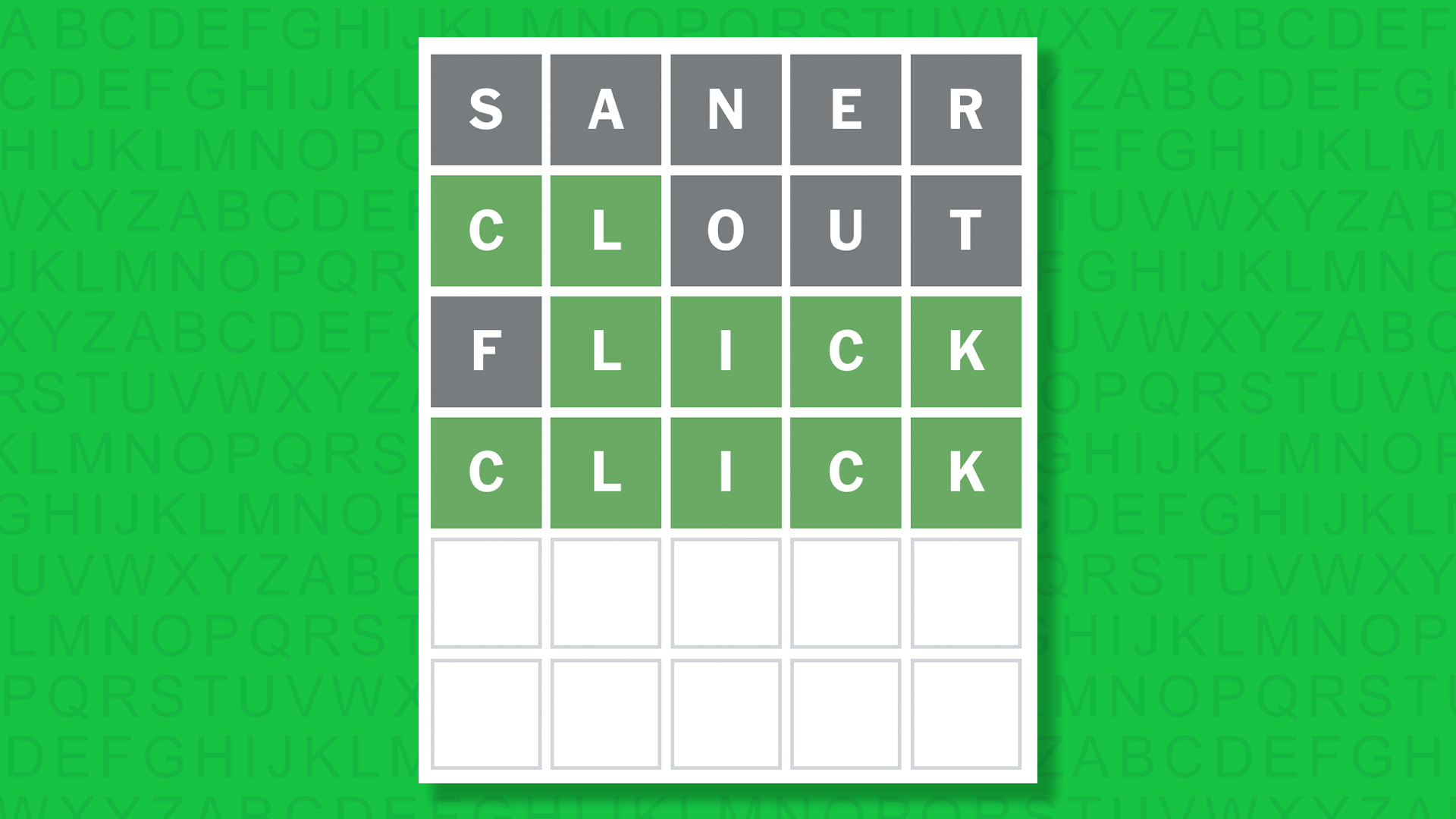 NYT Wordle answer for game 1893 on a green background