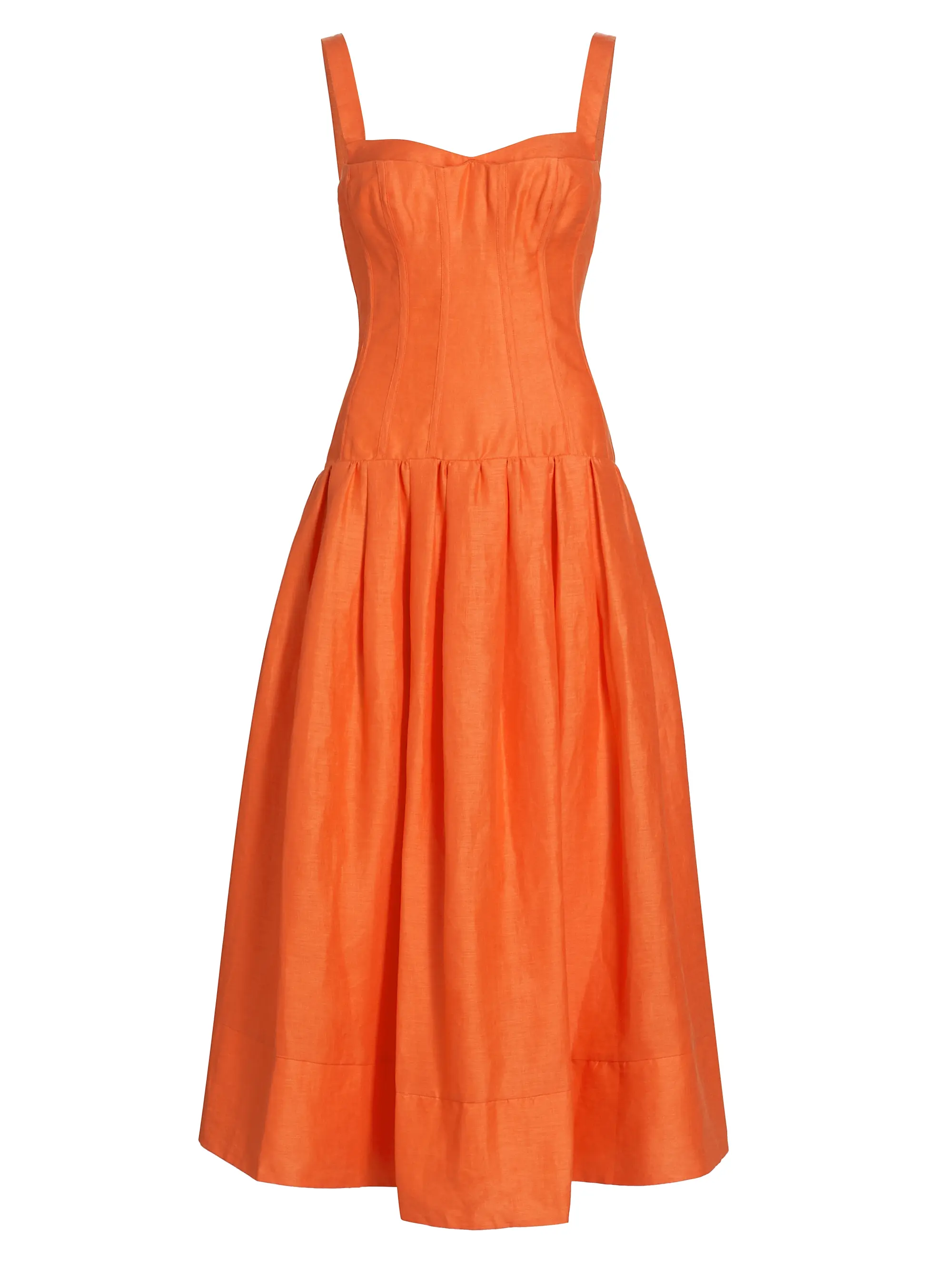 Makenna Linen Corset Midi-Dress