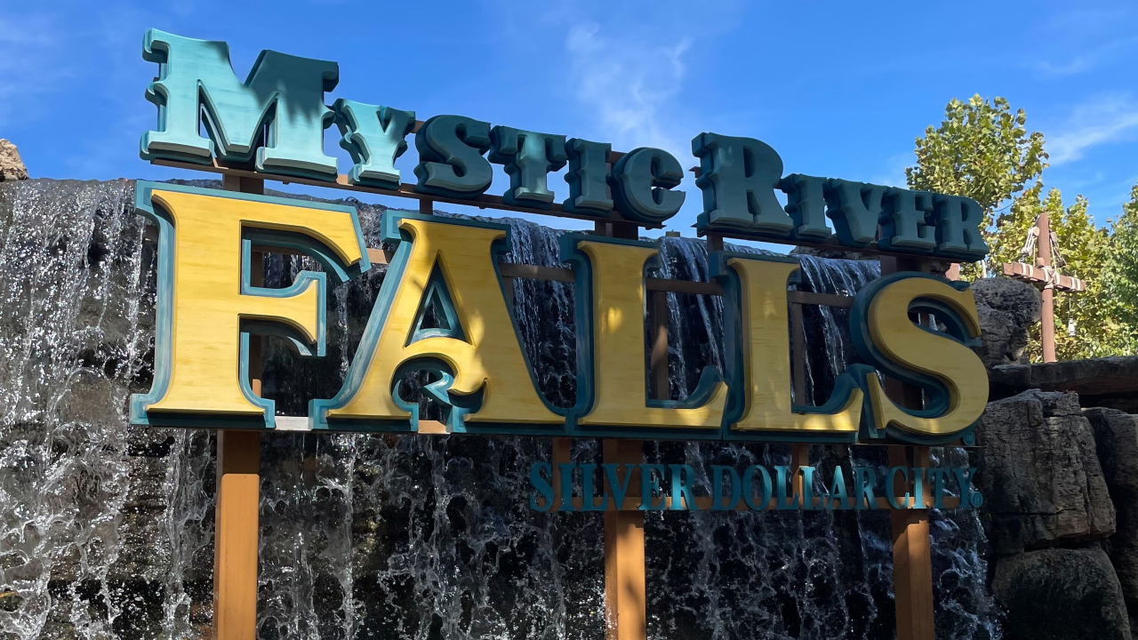 Mystic River Falls signage
