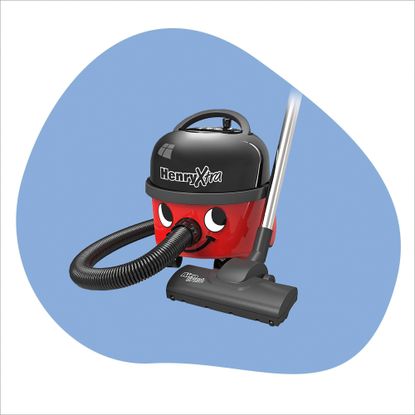 Henry vacuum cleaners on Ideal Home style background