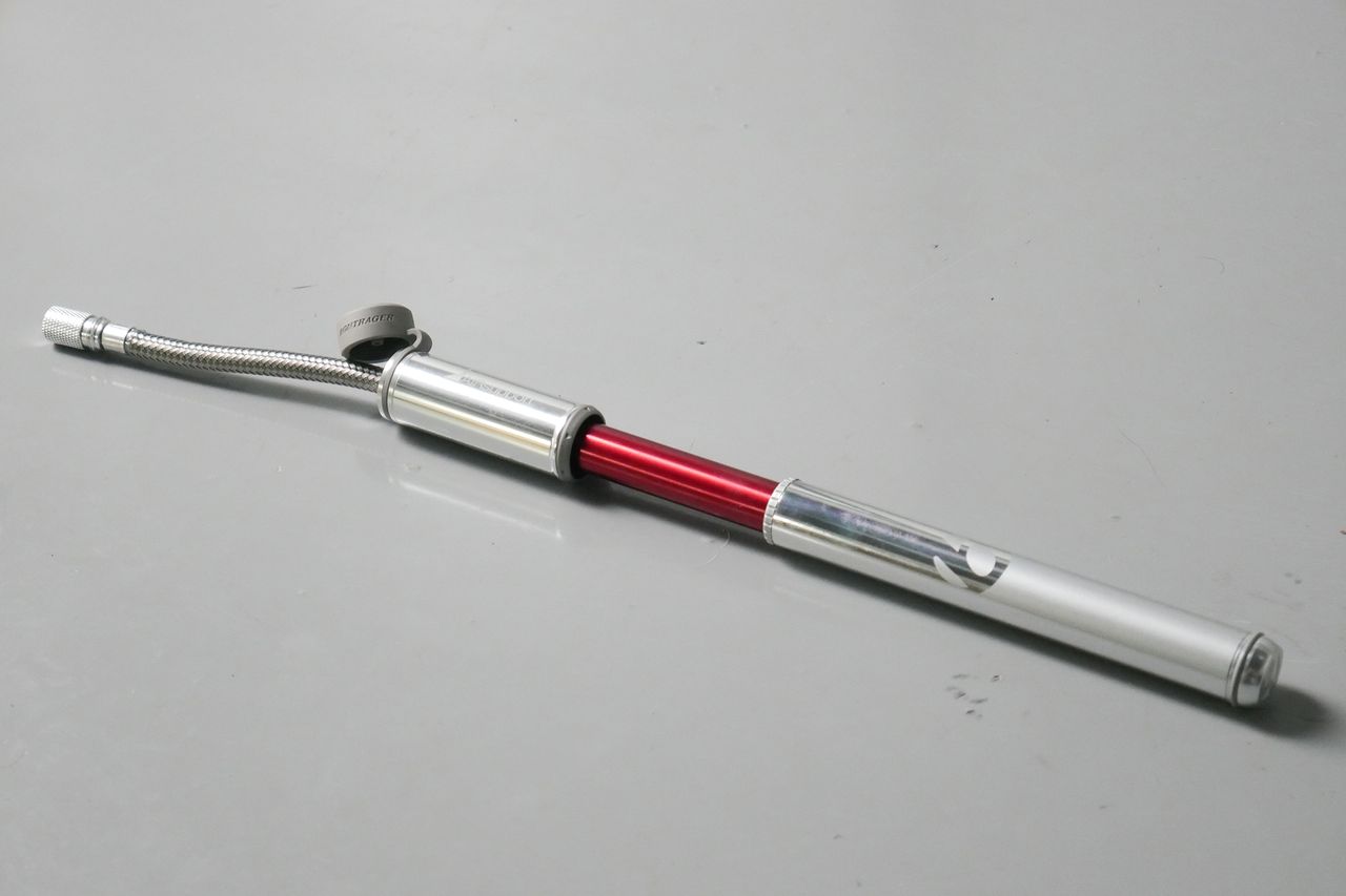 Best bike mini pumps group test 2026 - Bontrager Air Support in silver/red set to a grey background