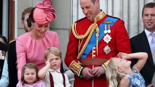 Prince George with Prince William, Kate Middleton and other members of the Royal Family on the balcony of Buckingham Palace
