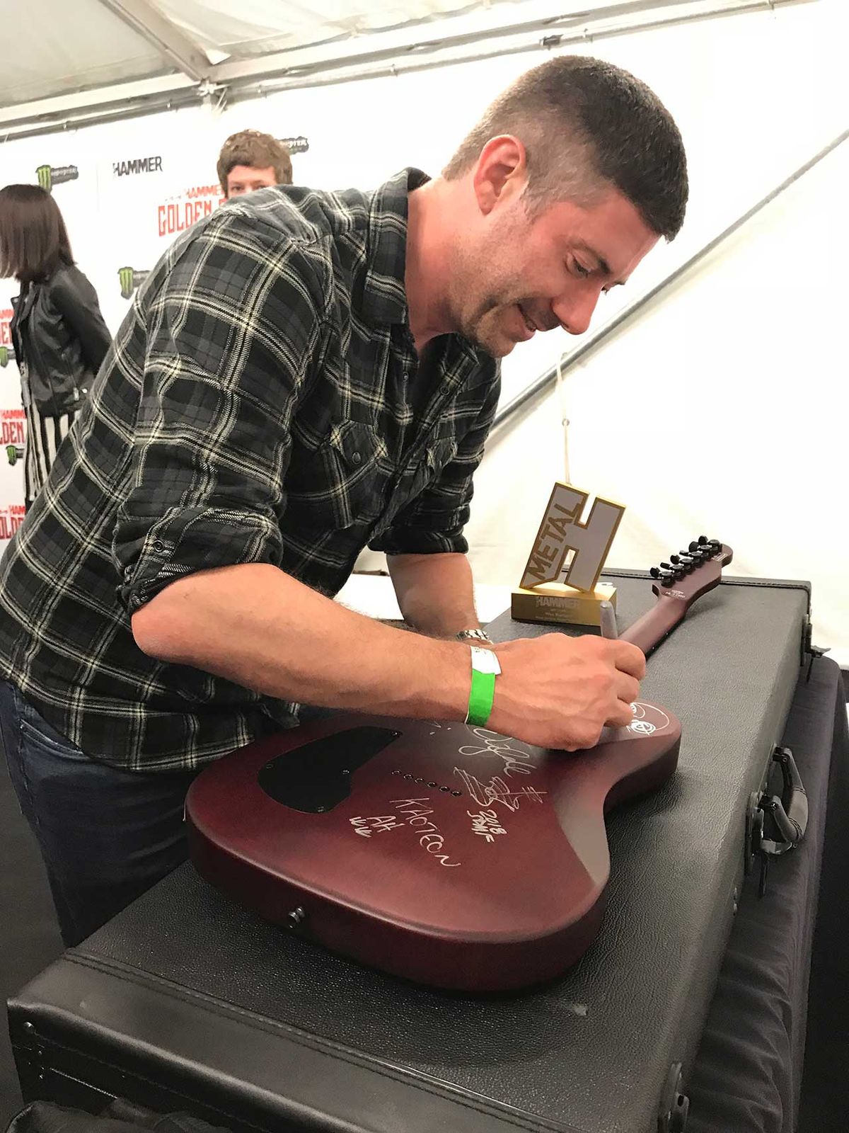 Wes Borland and signed guitar