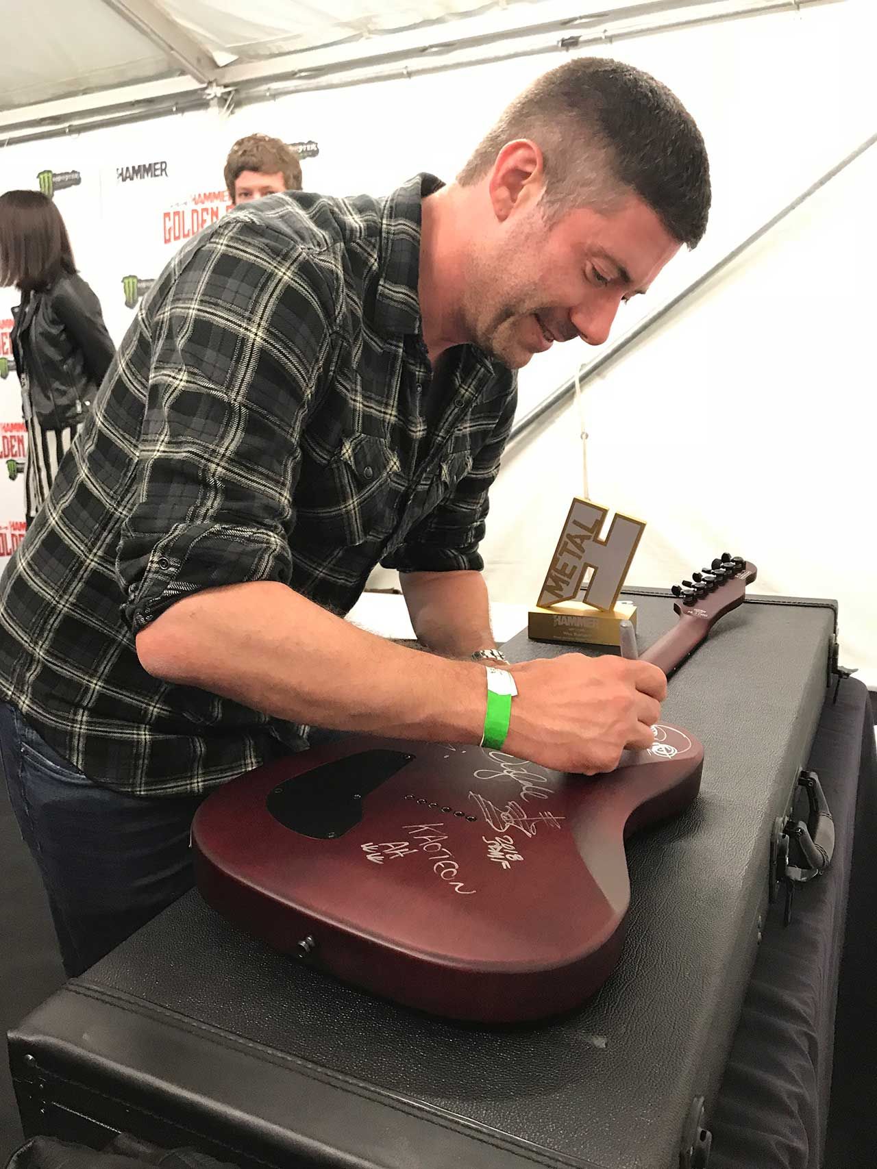 Wes Borland and signed guitar
