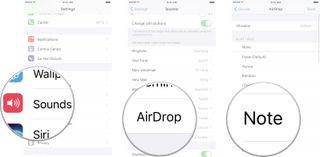 Launch the Settings app, tap sounds, tap AirDrop, and then tap on the sound you want.