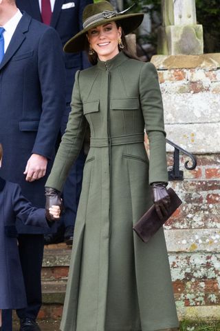 The Princess of Wales wears a fedora on Christmas Day 2022