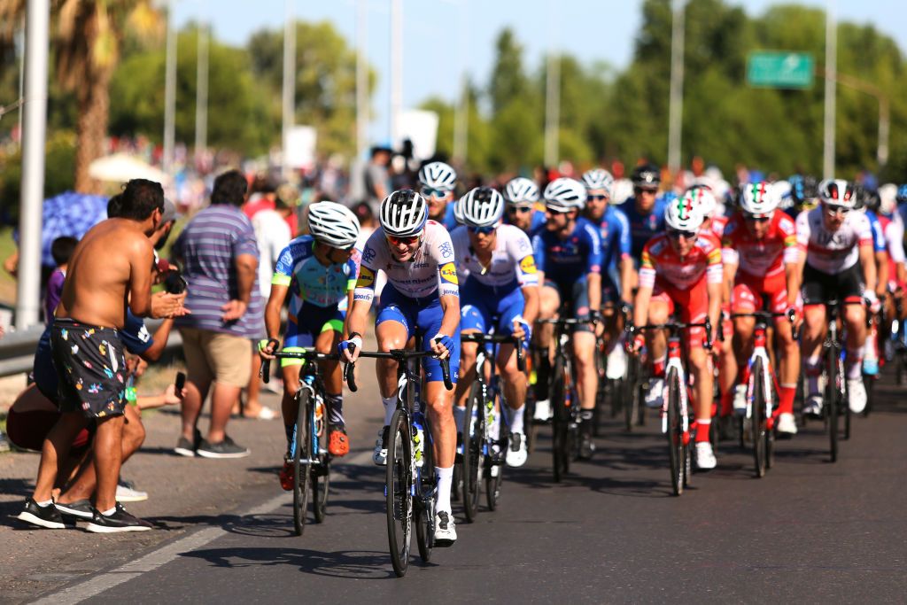 Deceuninck-QuickStep lead the field during stage 7