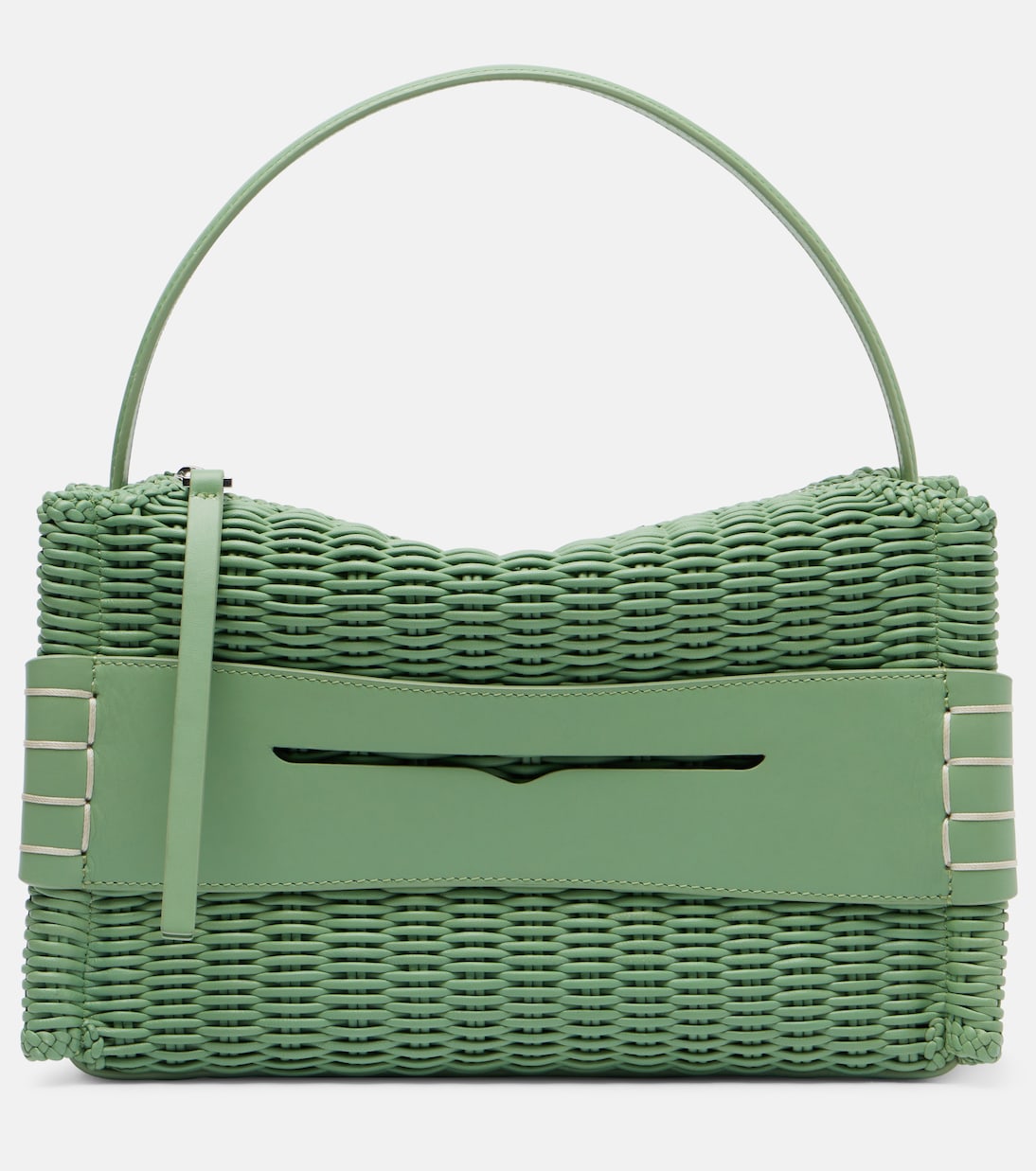 Loafer Woven Leather Top-Handle Bag