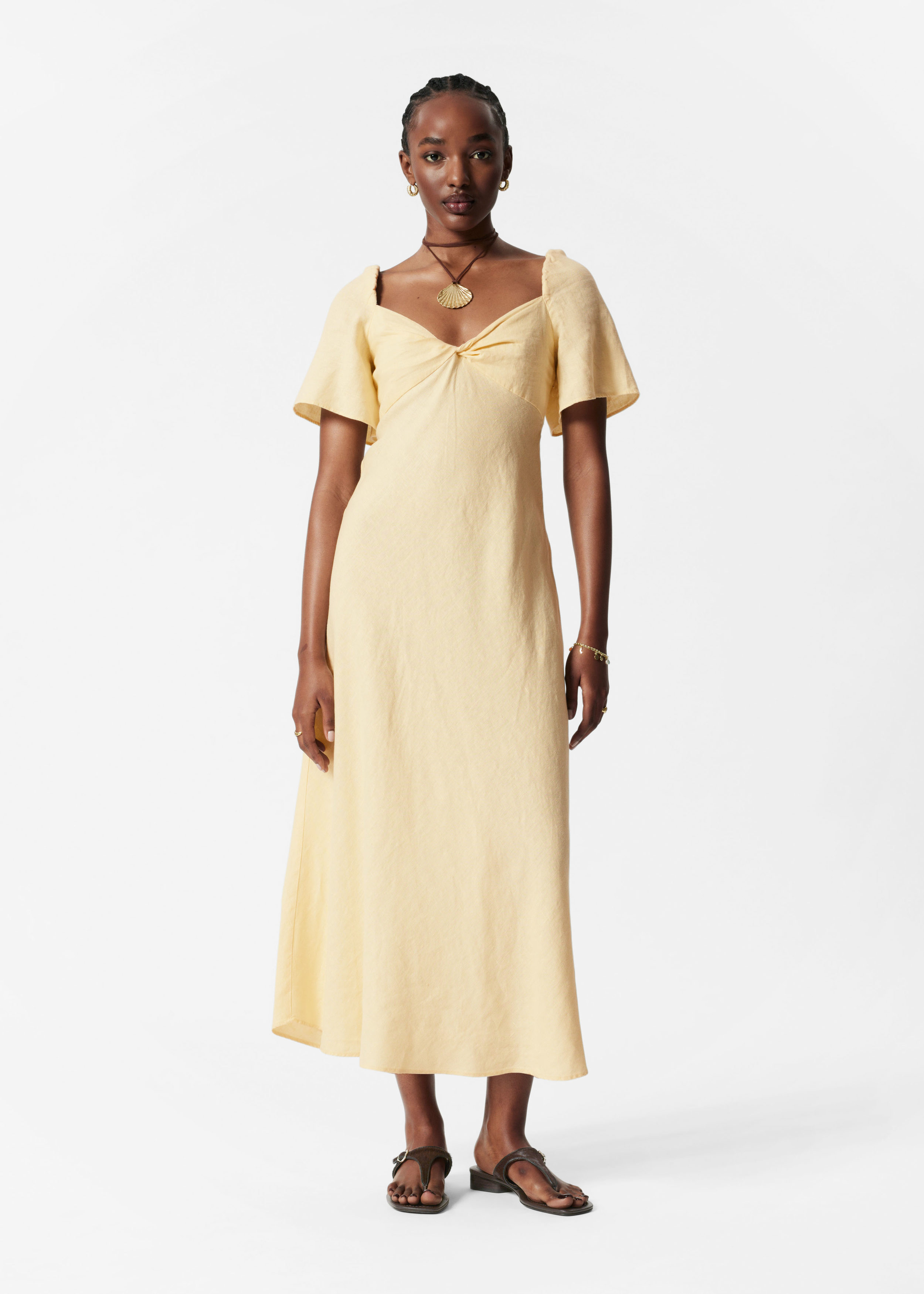 Linen midi dress