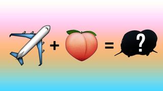 Plane emoji + Peach emoji = silhouette of the Airlander 10 that looks like a bum