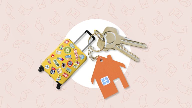 Keys suitcase and keyring to represent Airbnb renting