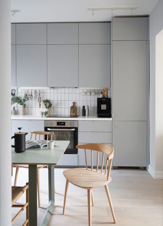 Small grey ikea kitchen in the home of Cate St Hill