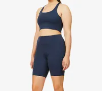 Girlfriend Collective, Paloma bra, £32 and cycling shorts, £40