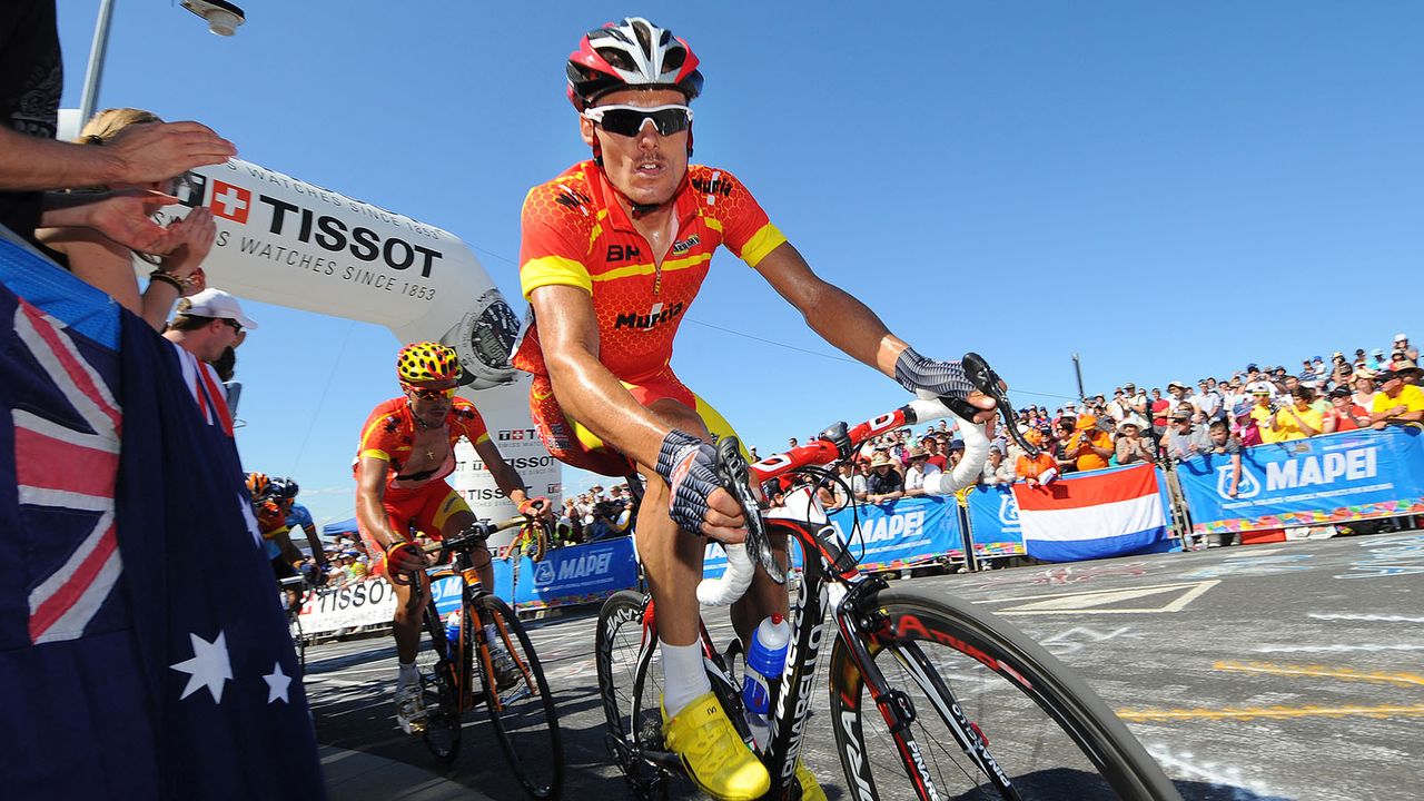 Luis Leon Sanchez in Spanish colours during the 2010 championships
