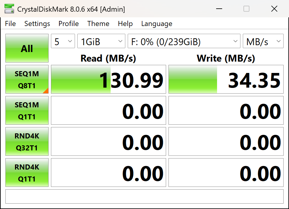 Samsung EVO Select microSD card lab result