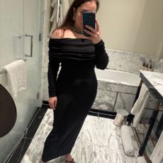 black off the shoulder dress