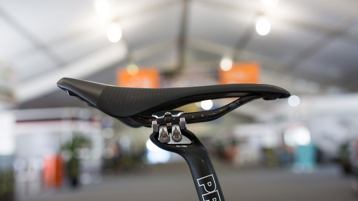 The S-Works Romin Evo saddle is set forward to it's max limit