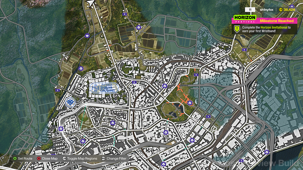Screenshots of the Forza Horizon 6 detailing the Tokyo City portion of the map.