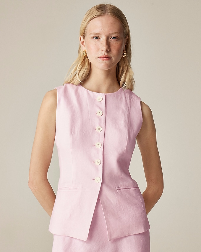 Cutaway Vest Top in Linen