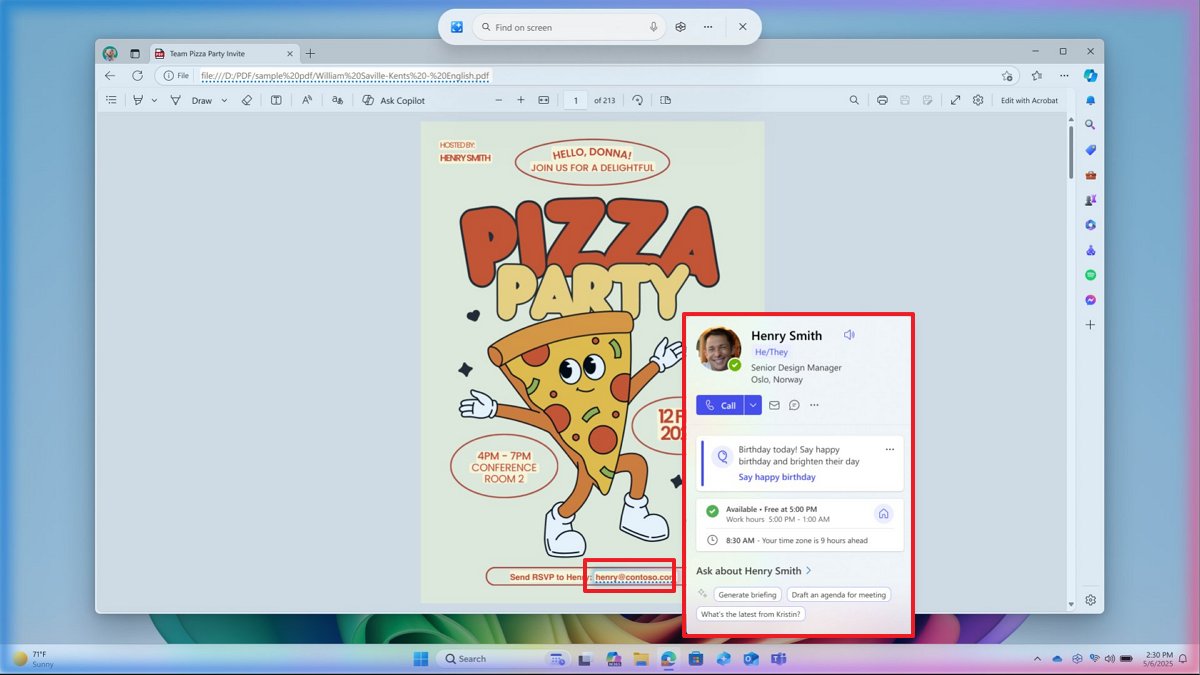View Microsoft 365 Profile Cards