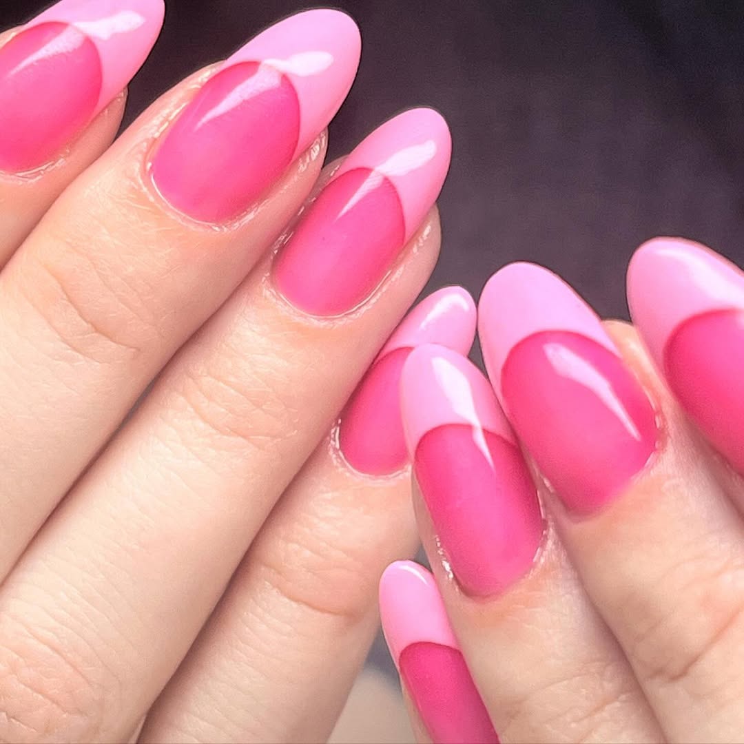 pink french jelly nails