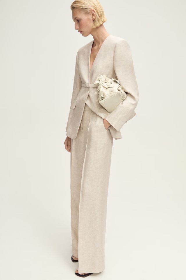 Mango Linen Suit Trousers