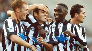 Newcastle United players celebrate, 1993