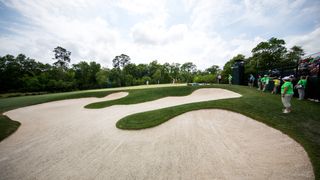 A bunker at the 14th at the Golf Club of Houston