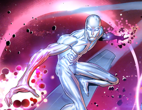 The silver surfer from Marvel Snap.