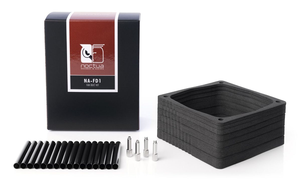 Press materials for the Noctua NH-L9i-17xx low-profile coolers and ND-FD1 fan duct kit.