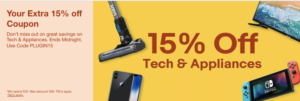 eBay 15% discount on tech products until midnight