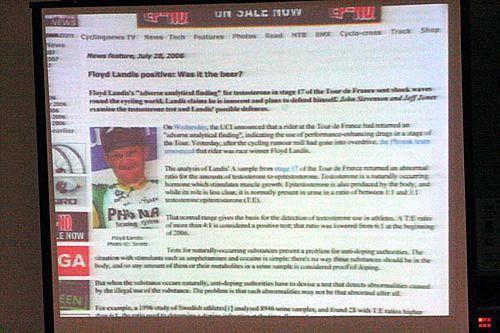 A selection of Cyclingnews' July articles were cited during the hearing, although not as a focus of questioning.