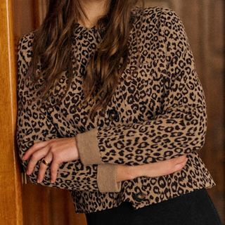 Sézane Betty Leopard Cardigan 