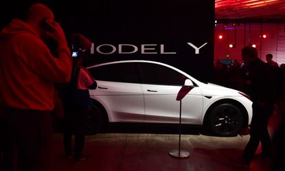 Tesla Model Y on display