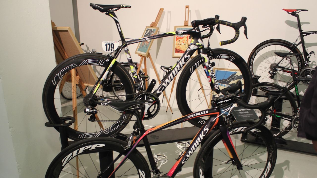 Both road race bikes of the 2015 World Champions