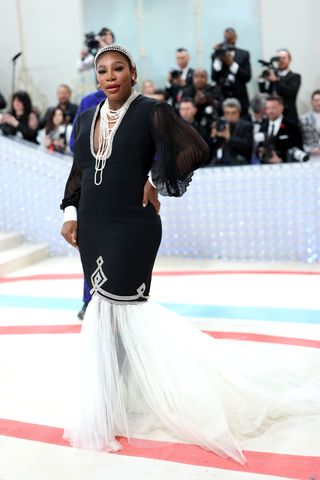 Serena Williams attends The 2023 Met Gala Celebrating "Karl Lagerfeld: A Line Of Beauty" at The Metropolitan Museum of Art on May 01, 2023 in New York City.