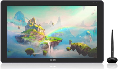 Huion Kamvas 22 Plus med pennen sin