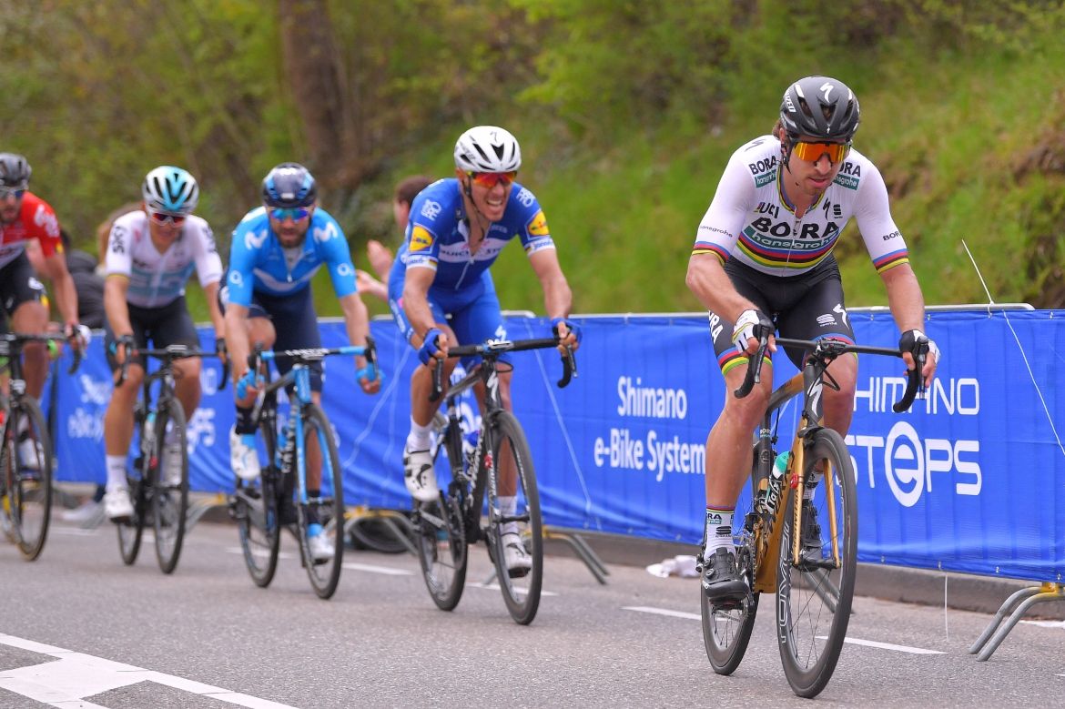 Peter Sagan (Bora-Hansgrohe) pushes the pace