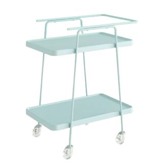 A blue Wayfair Authentic Metal Cart against a white background