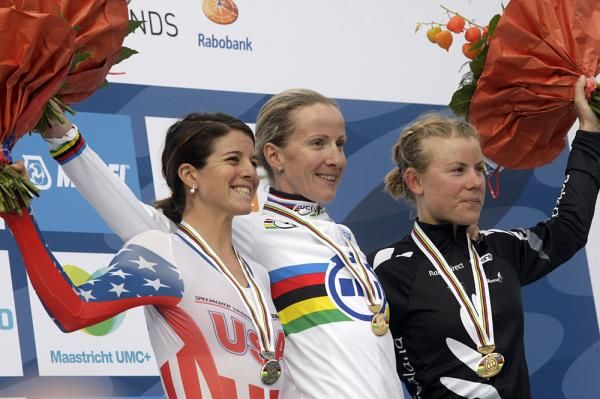 Evie Stevens, Judith Arndt and Linda Villumsen top three in the 2012 worlds TT