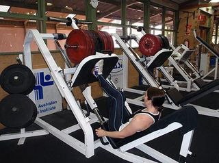 225 kilograms on one leg in the leg press... easy, if you're Anna Meares.
