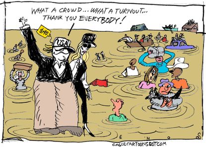 Political cartoon U.S. Trump Melania Harvey